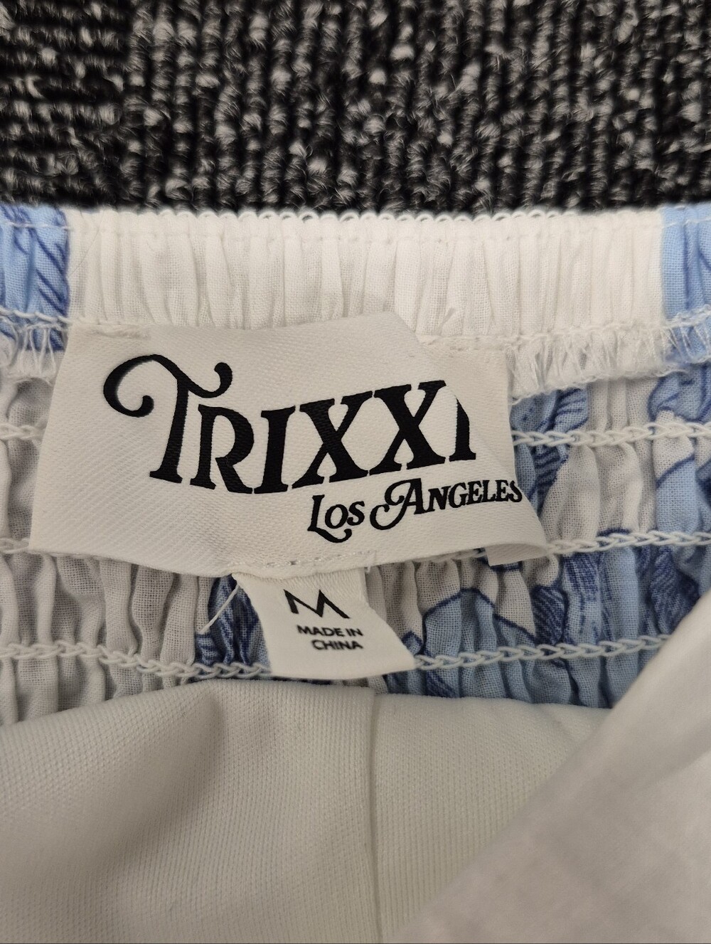 Trixxi Los Angeles Blue Floral Toile Cotton Midi Dress Medium - Picture 5 of 10